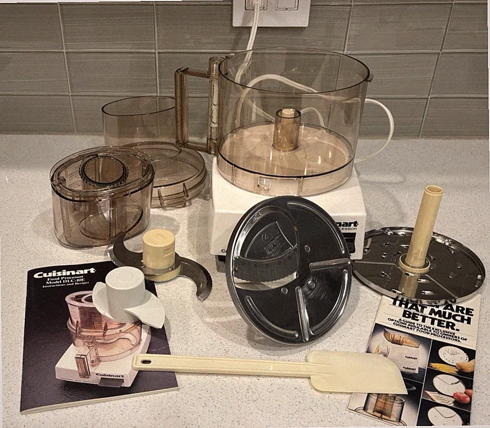Cuisinart DLC-10E Complete Food Processor w All Parts Manual Box Japan VGC