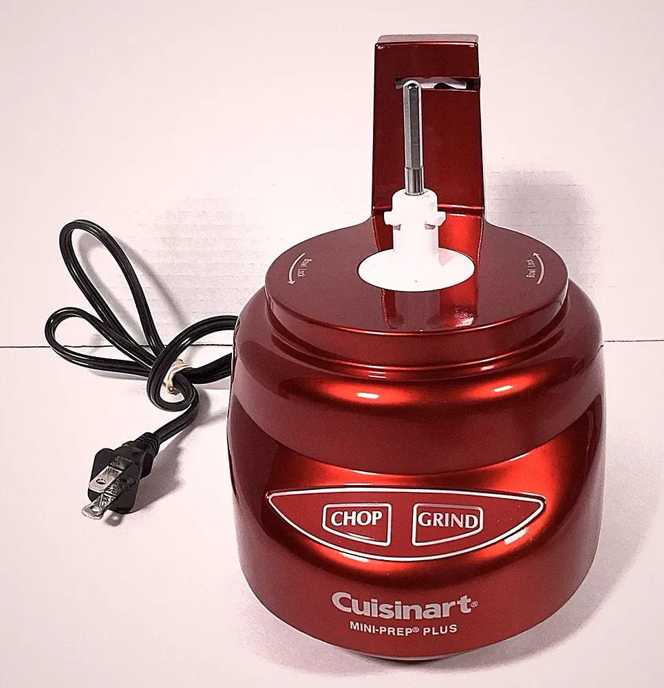 Cuisinart DLC-2A Mini-Prep Plus Food Processor Red Used Tested Works Base Only