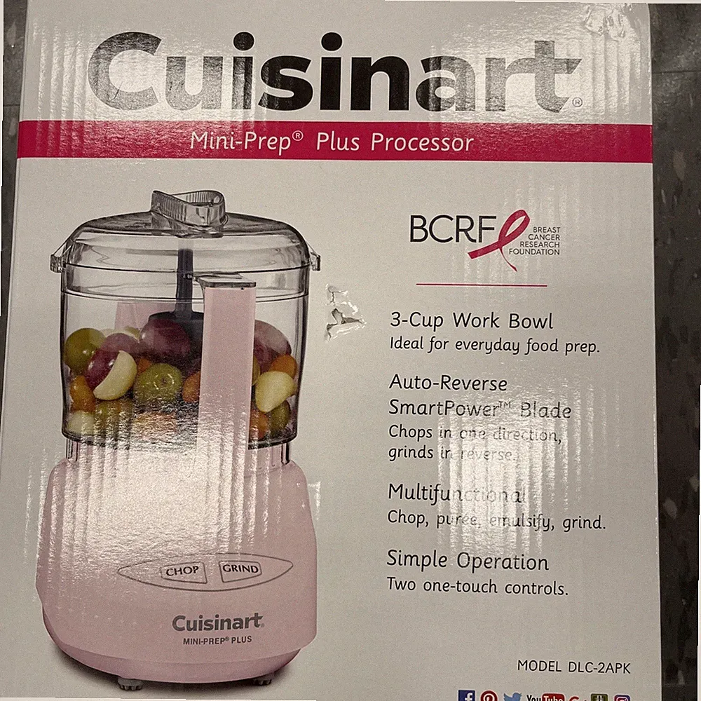 Cuisinart DLC-2APK Food Processor Mini-Prep Plus 24 Ounce, Pink - New