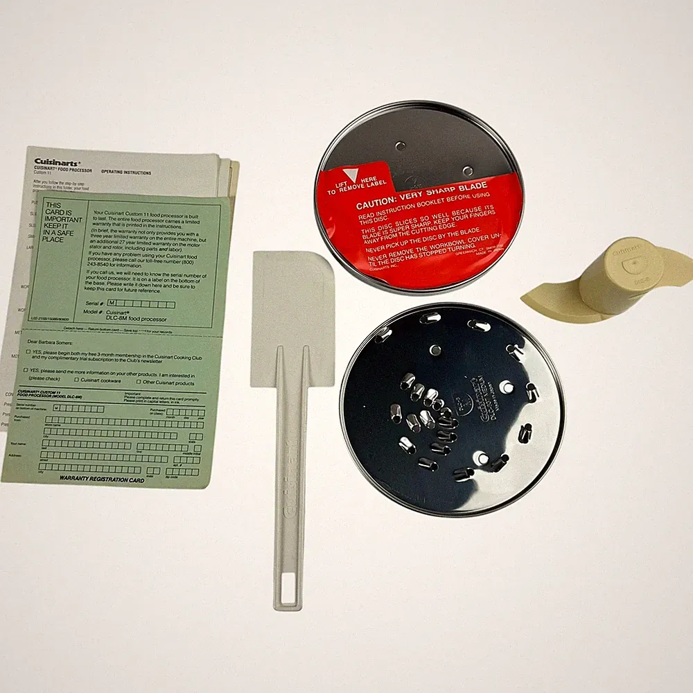 Cuisinart DLC-8 Food Processor Accessories Lot Blades Spatula Manual New