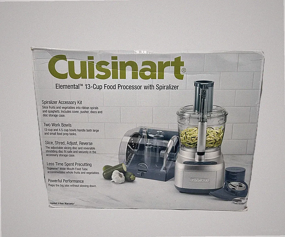 Cuisinart Elemental 13 Cup Food Processor CFP-26SVPC w/ Spiralizer Silver