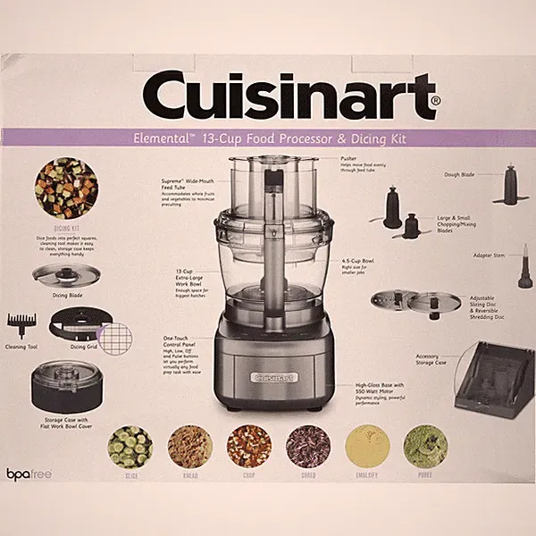 Cuisinart Elemental 13-Cup Food Processor FP-13 With Dicing Kit Full Set EUC