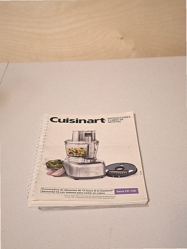 Cuisinart Elemental 13-Cup Food Processor FP-13D Instruction Manual Recipe Book