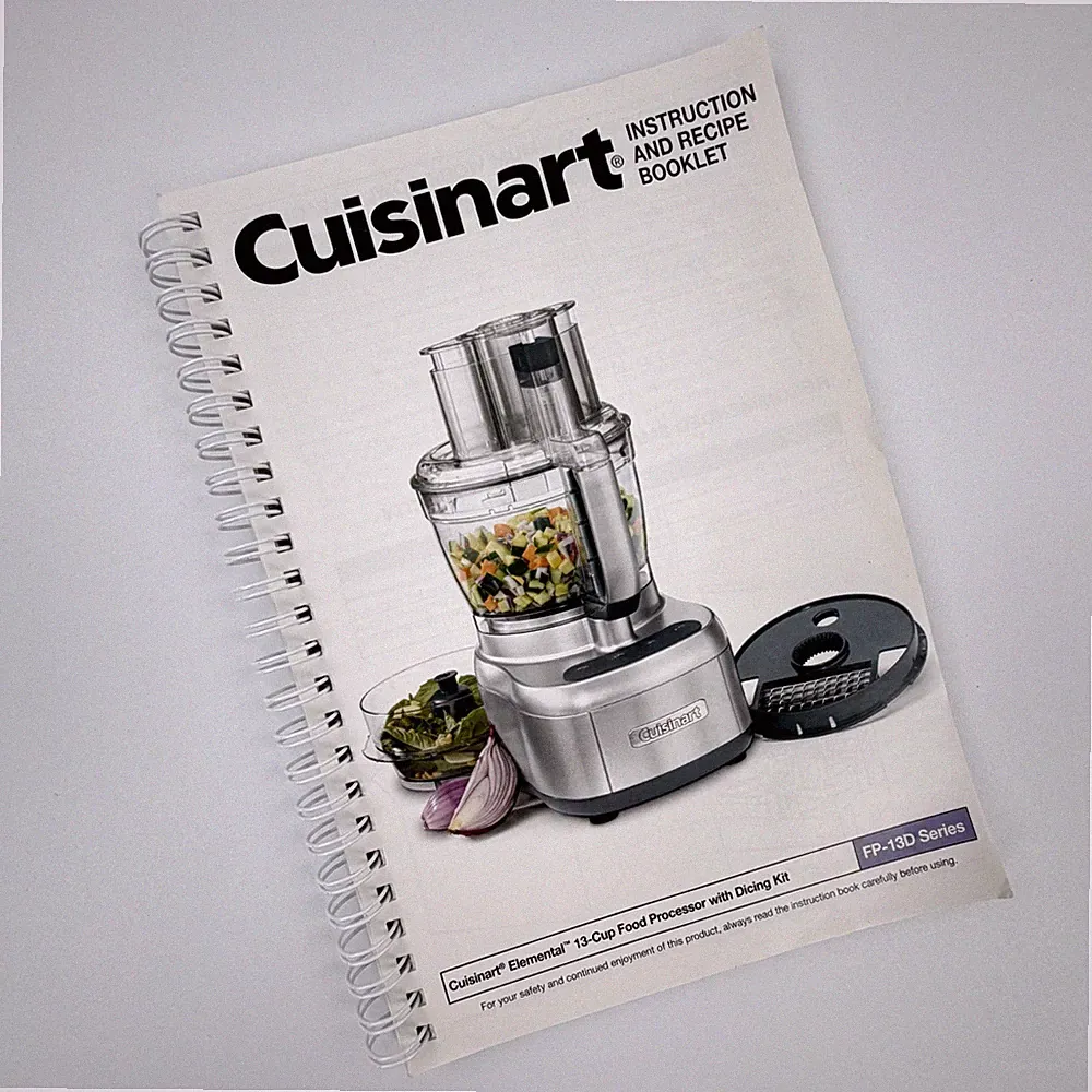 Cuisinart Elemental 13-cup Food Processor FP-13D Instruction Recipe Booklet