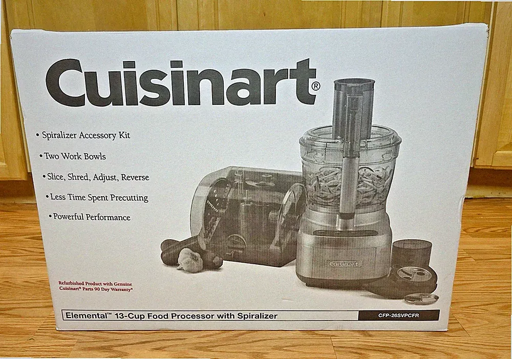 Cuisinart Elemental 13-Cup Food Processor w Spiralizer Accessories Kit Bowls NEW
