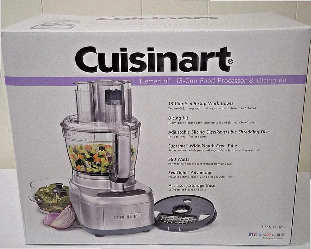 Cuisinart Elemental 13 Cup Food Processor with Dicing | NEW IN BOX | FP-13DSV