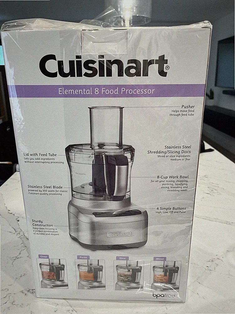 Cuisinart Elemental 8 8-Cup Food Processor 350W Stainless Silver 2-Speed