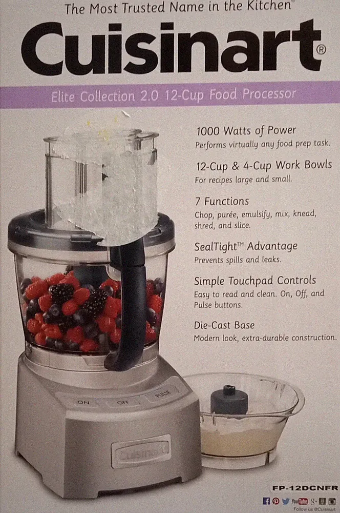 Cuisinart Elite Collection 12-Cup Die Cast Food Processor NIB Refurbished