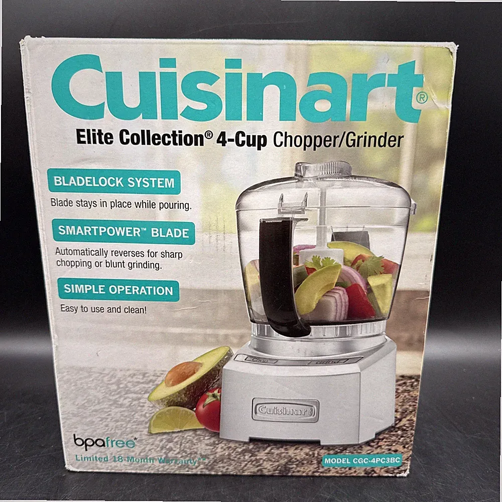 Cuisinart Elite Collection 4-Cup Mini Food Processor CGC-4PC3BC White BladeLock