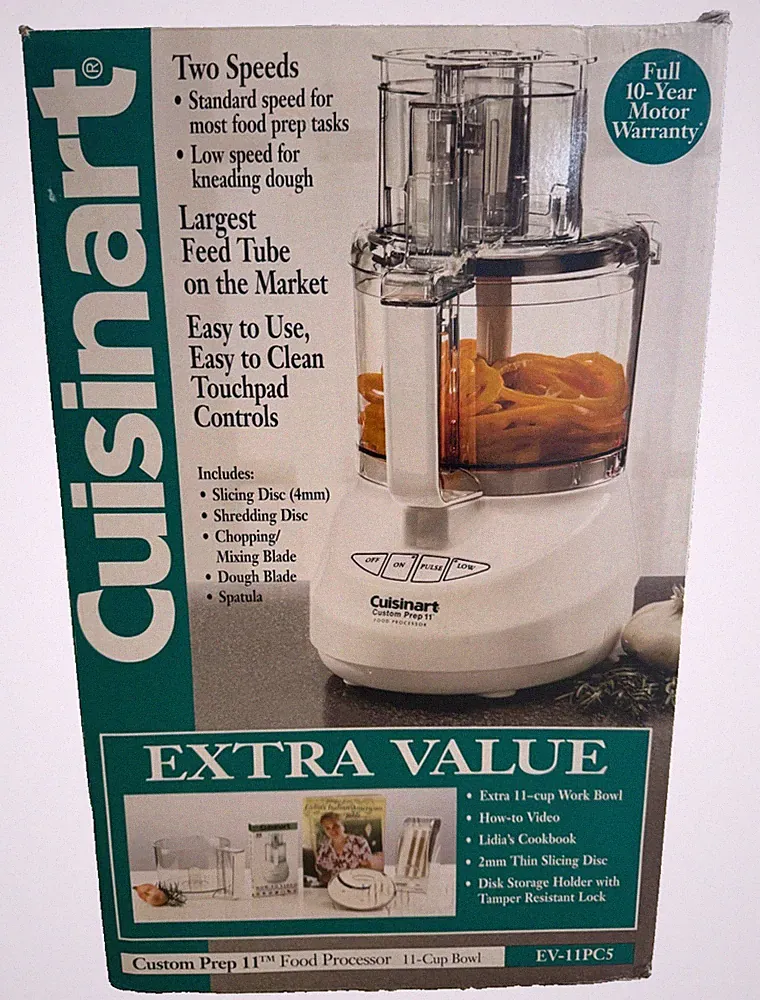 Cuisinart food processor 11 cup WITH extra 11 cup work bowl! Never used, in box!