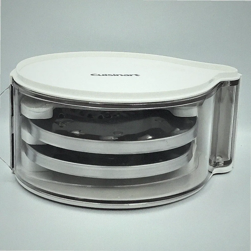 Cuisinart Food Processor Blade Disc Holder Container Storage Canister w/2 Blades