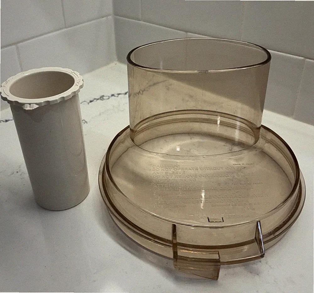 Cuisinart Food Processor DLC-8F Replacement Parts Amber Lid & Food Plunger