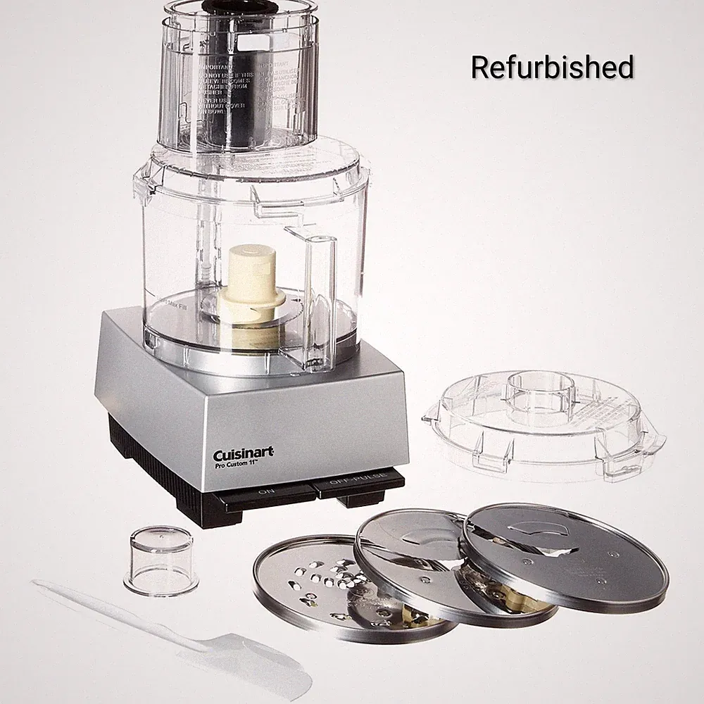 Cuisinart Food Processor, Pro Custom 11 Cup, Brushed Chrome, DLC-8S (Refurbished