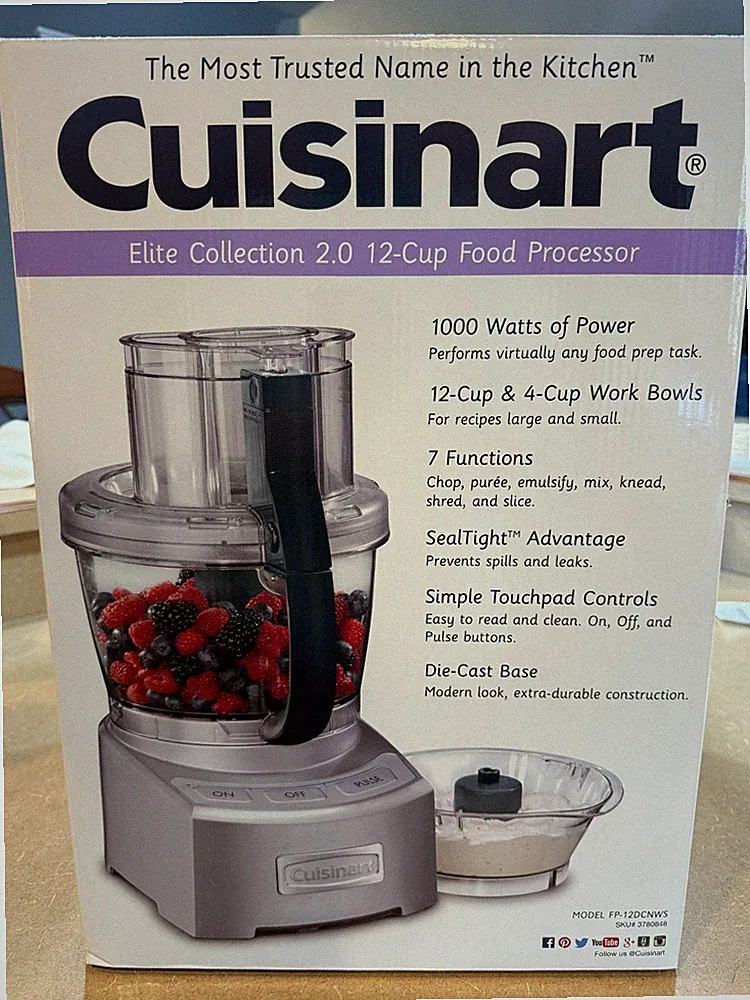 Cuisinart FP-12DCNWS Elite Collection 2.0 12-Cup Food Processor, Die Cast NIB