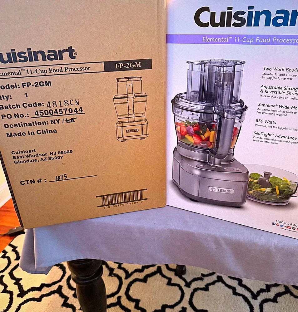 Cuisinart FP-2GM Elemental 11-Cup 550W Gray Food Processor Wide Mouth