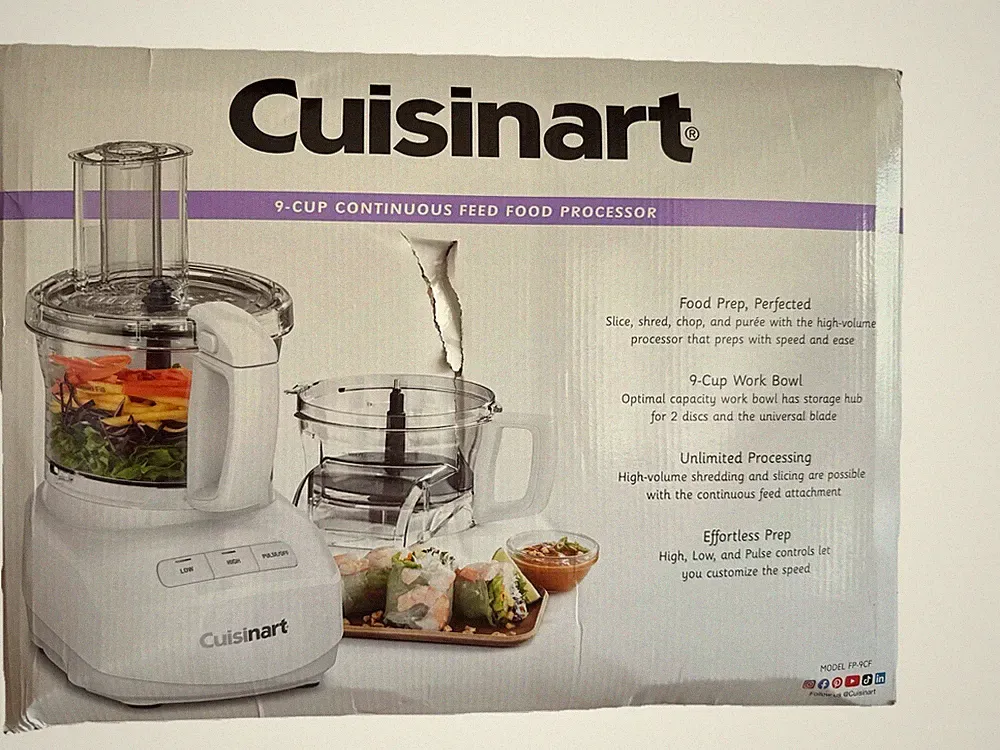 Cuisinart FP-9CF 9-Cup Continuous Feed Core Food Processor - White NIB