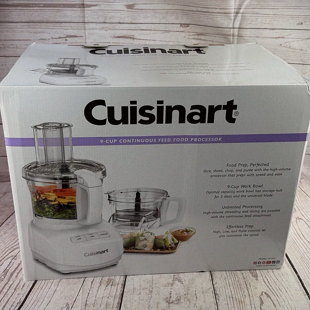 Cuisinart FP 9CF 9 Cup Continuous Feed Food Processor 350W White