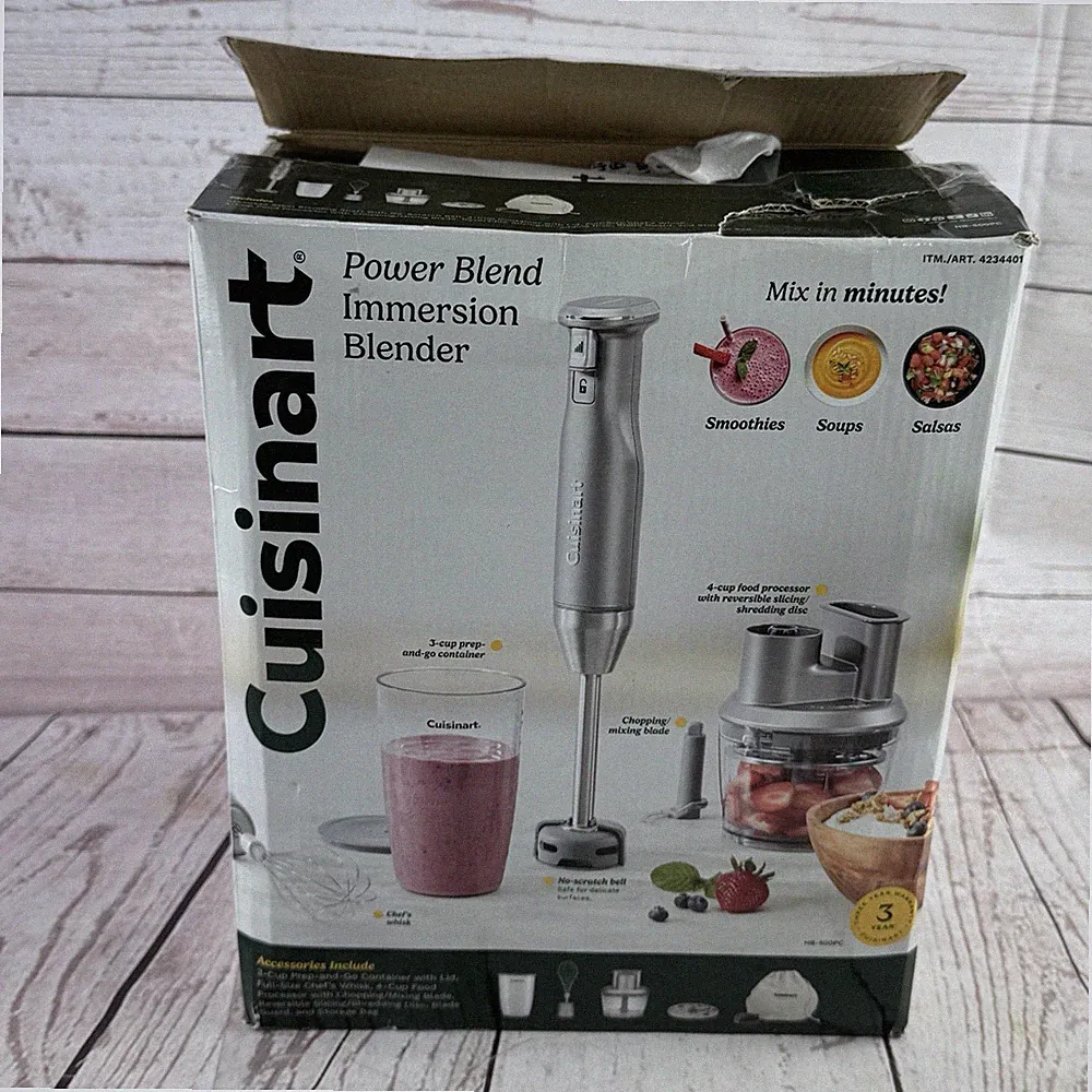 Cuisinart HB400PC Immersion Blender Food Processor Whisk Beaker 400W Open Box