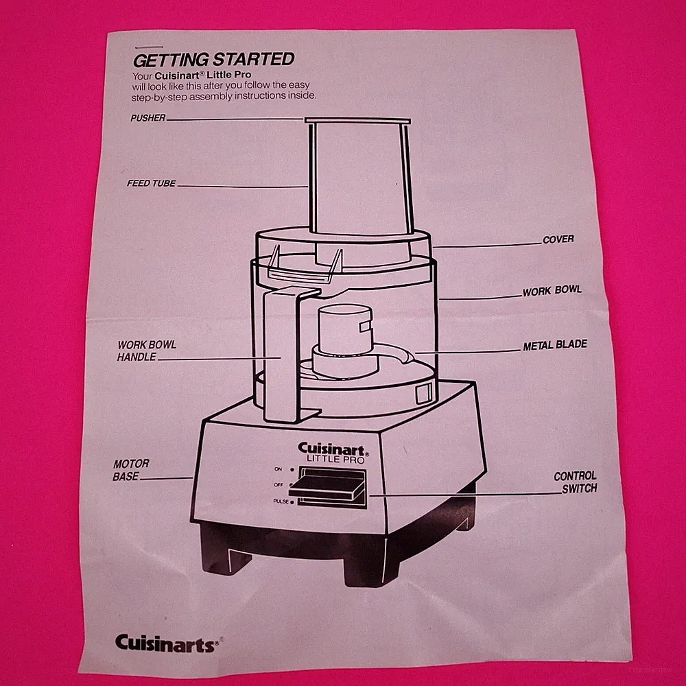 Cuisinart Little Pro Food Processor REPLACEMENT PARTS Disk Feed Chute Stem Cream