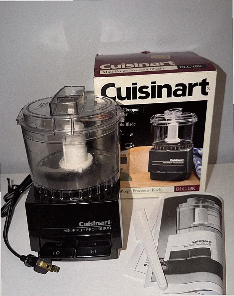 Cuisinart Mini-Prep Food Processor DLC-1 black 2-Speed LO HI Excellent WORKING