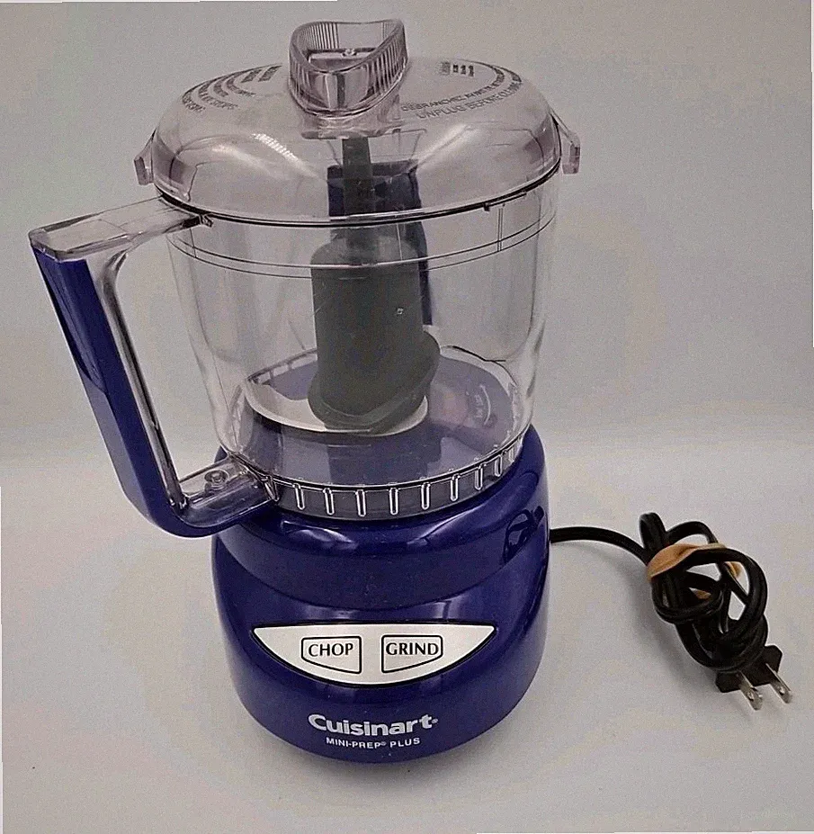 Cuisinart Mini Prep Plus Food Chopper 3 Cup Food Processor Blue DLC-2A WORKS