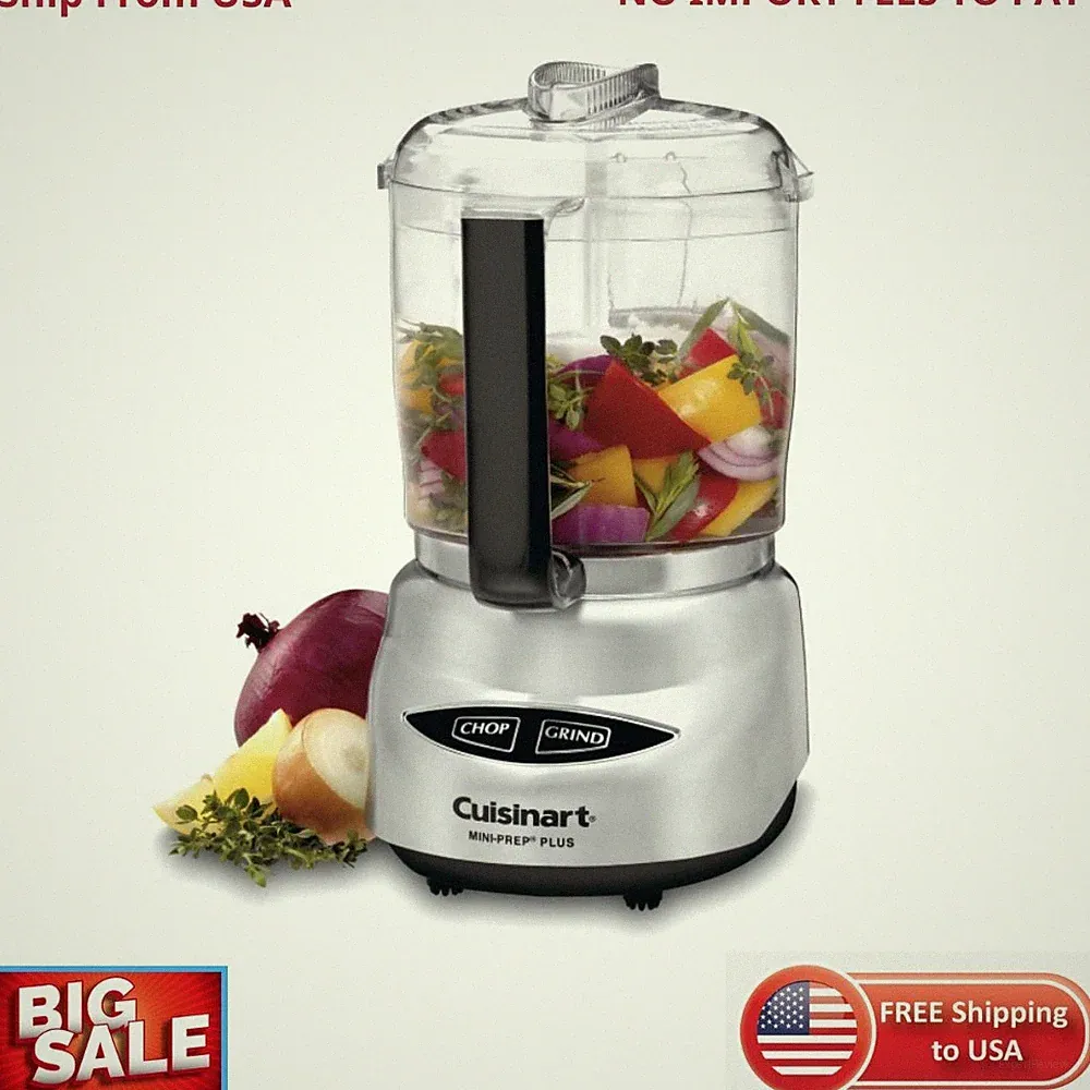 Cuisinart Mini Prep Plus Food Processor, 4 Cup, Brushed Stainless (Shiny) New