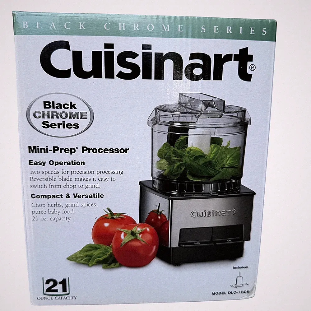 Cuisinart Mini-Prep Processor Black Chrome Series DLC-1BCH 21 Oz Capacity NEW