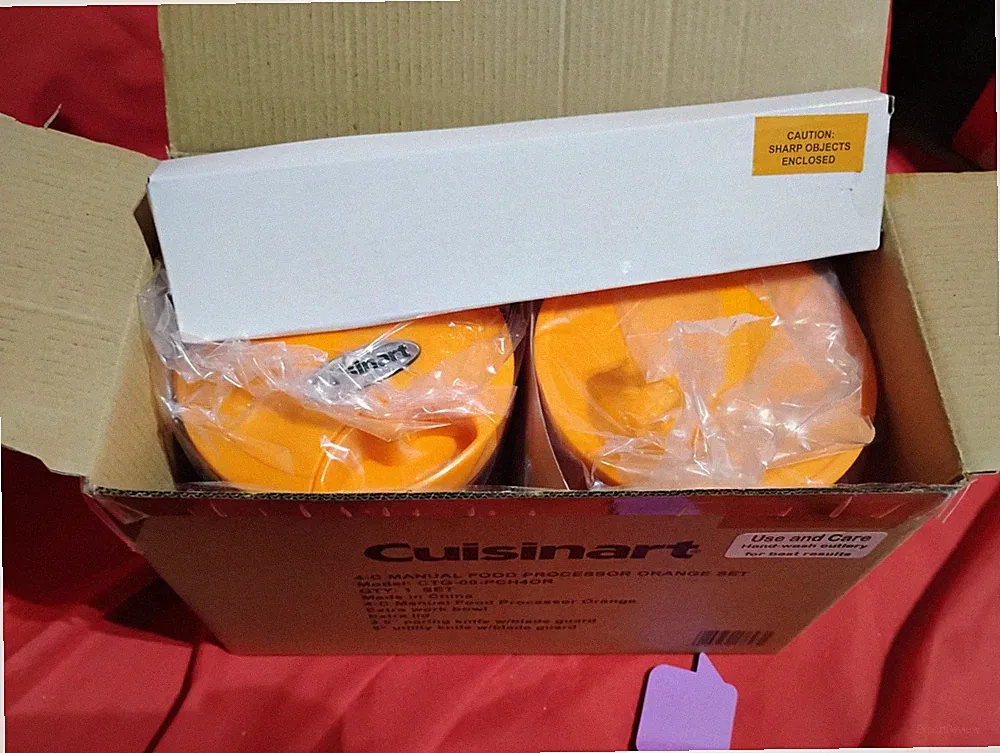 cuisinart orange manual food processor ctg-00-pch4or NEW IN BOX