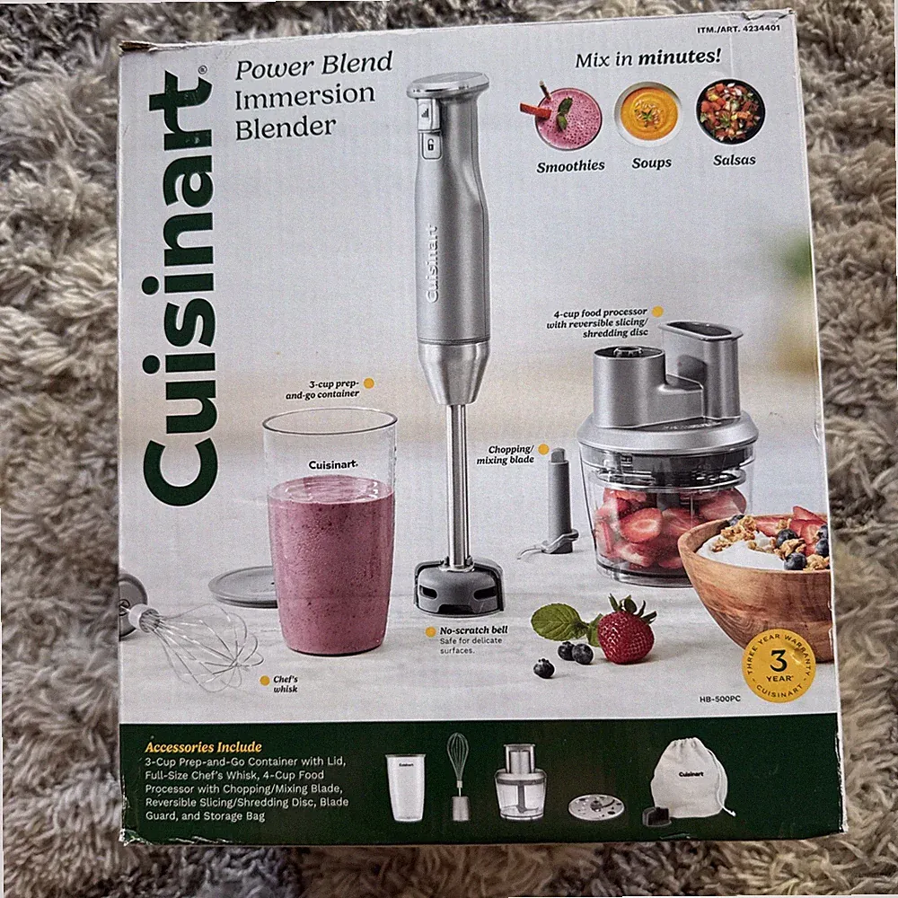 Cuisinart Power Blend Immersion Blender Food Processor Beaker.