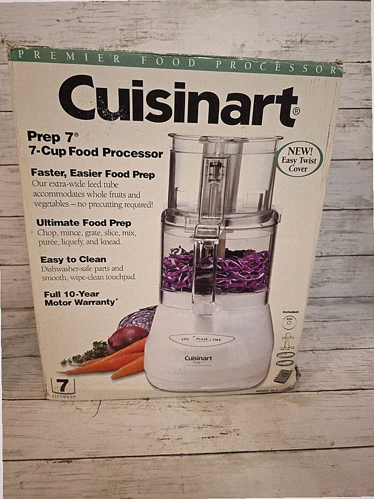 Cuisinart Prep 7 7-Cup 600W Food Processor Pulse Dishwasher-Safe White DLC-2007N
