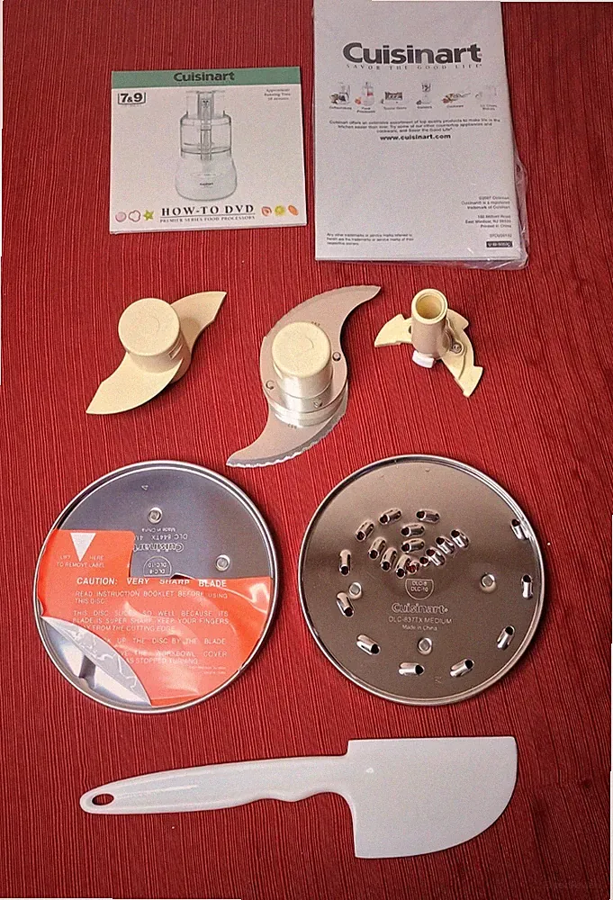 Cuisinart Prep 7 Cup Food Processor DLC-2007N Replacement Parts Stem Discs/DVD