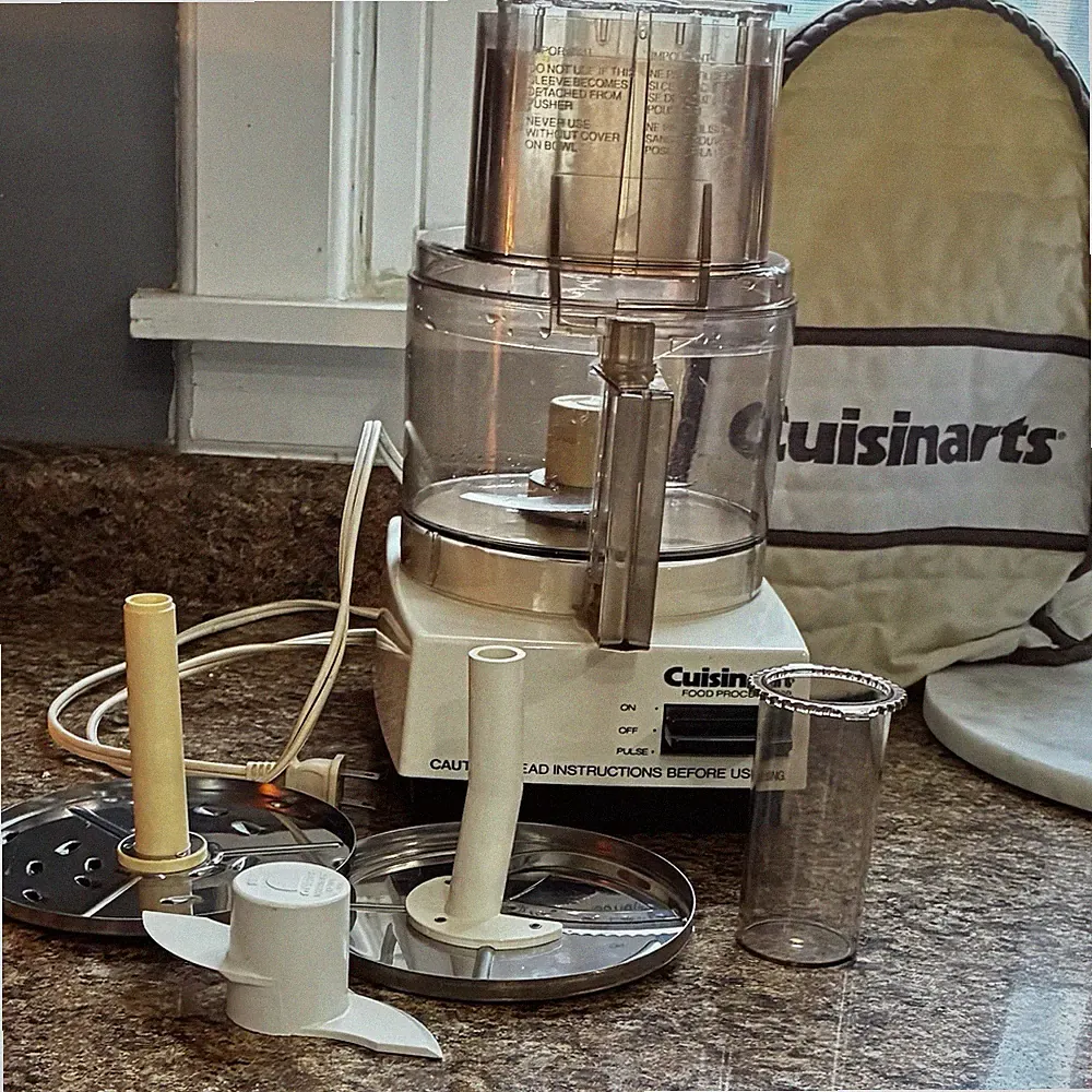 Cuisinart Pro Classic Food Processor DLC-10 Works Amber Smoked Color W/ Cover