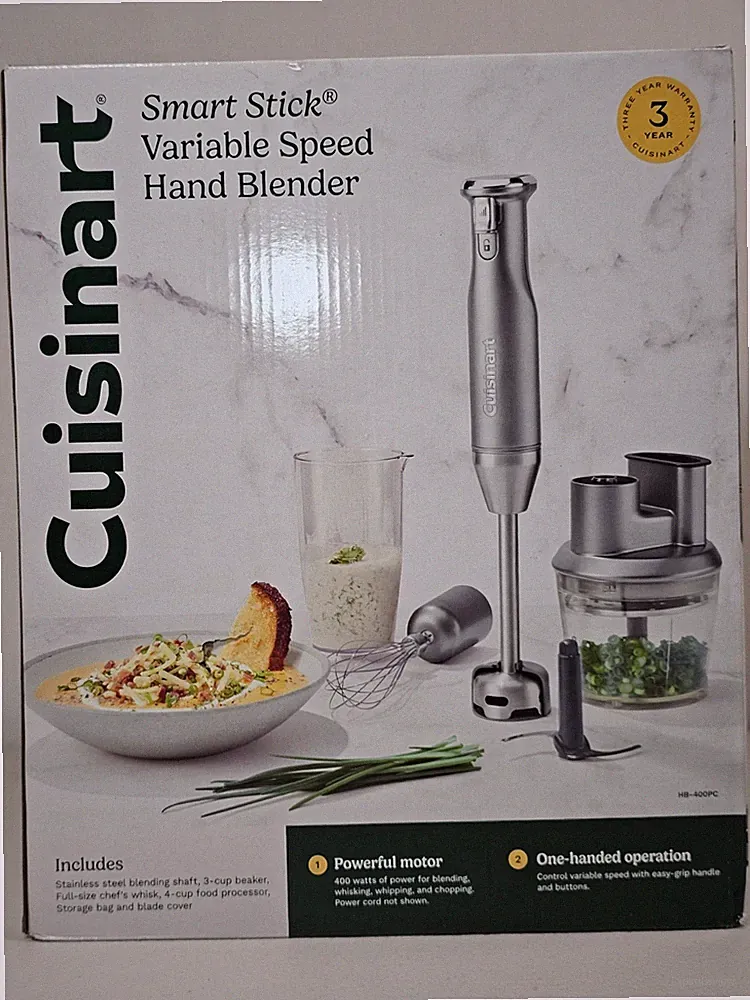 Cuisinart Smart Stick Variable Speed Hand Blender Food Processor HB-400pc Sealed