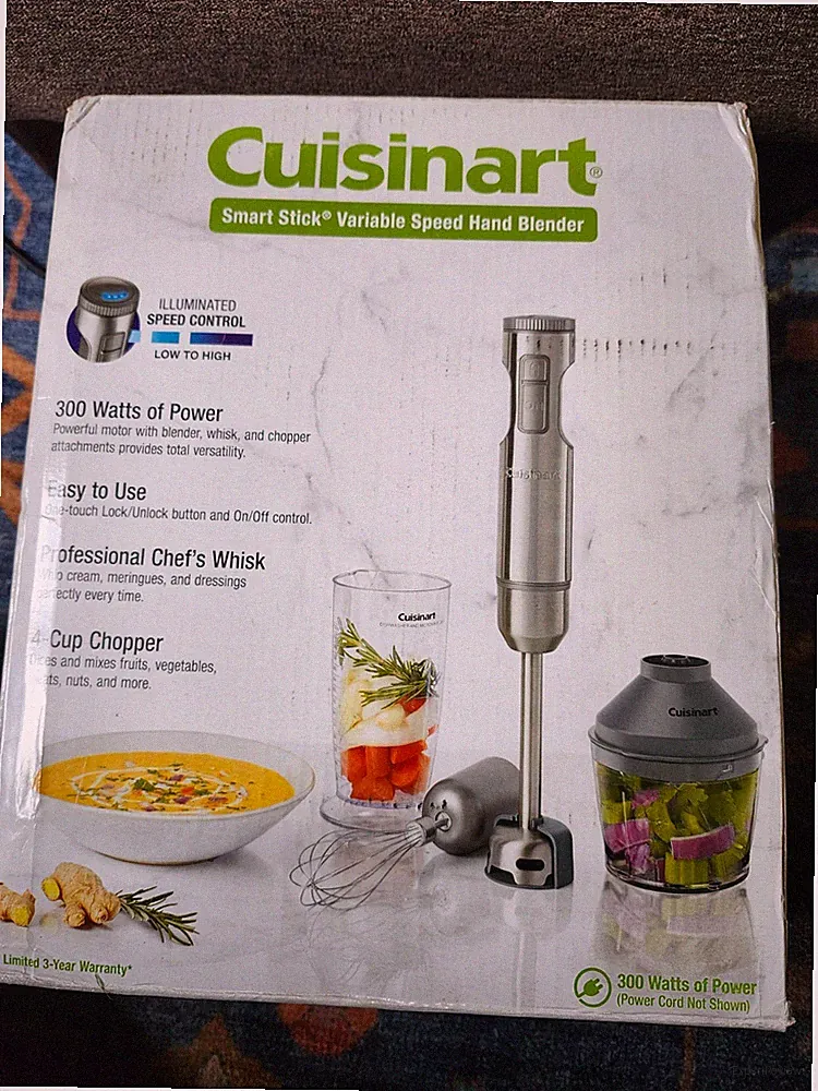 Cuisinart Smart Stick Variable Speed Hand Blender Food Processor HB-900PC Sealed