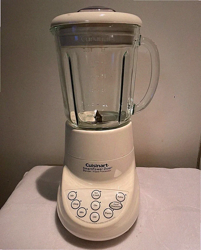 Cuisinart SmartPower Duet 500W 40oz Glass Blender/Food Processor White 7-Speed