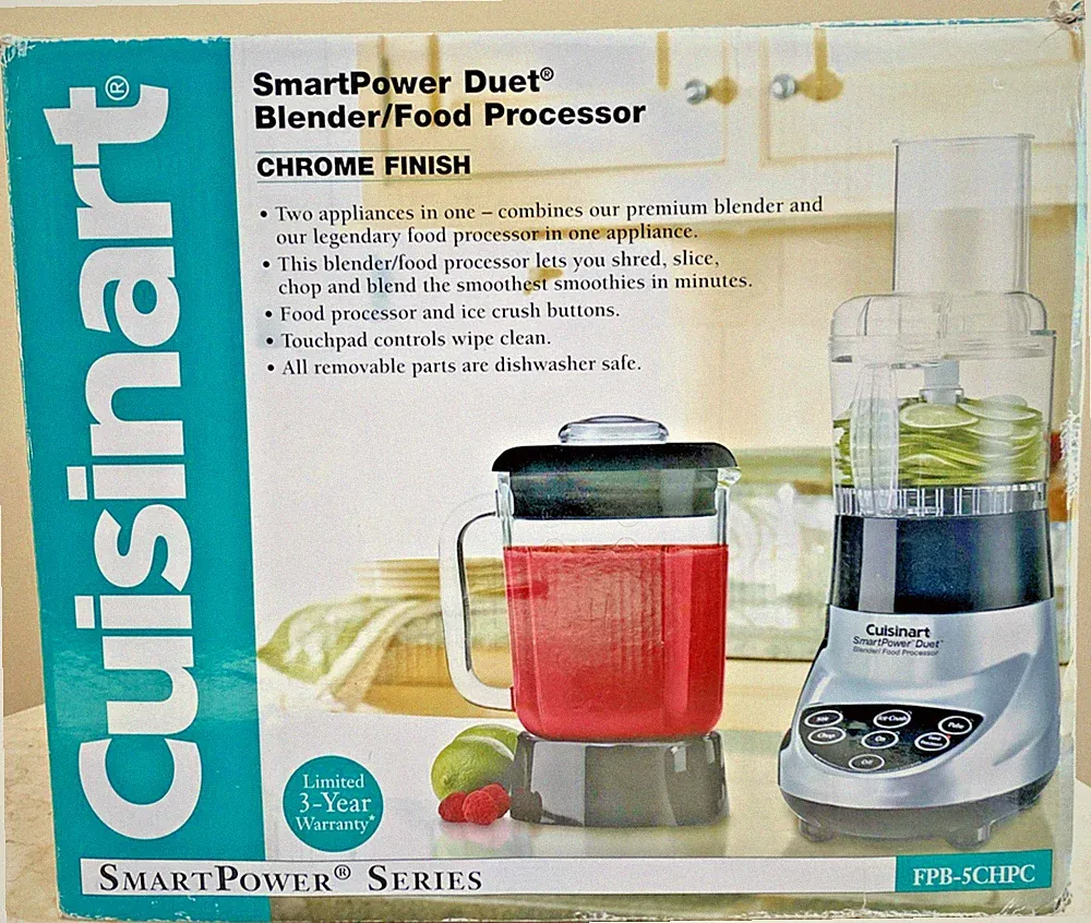 Cuisinart SmartPower Duet Blender /Food Processor FPB-5CH (Works Tested)