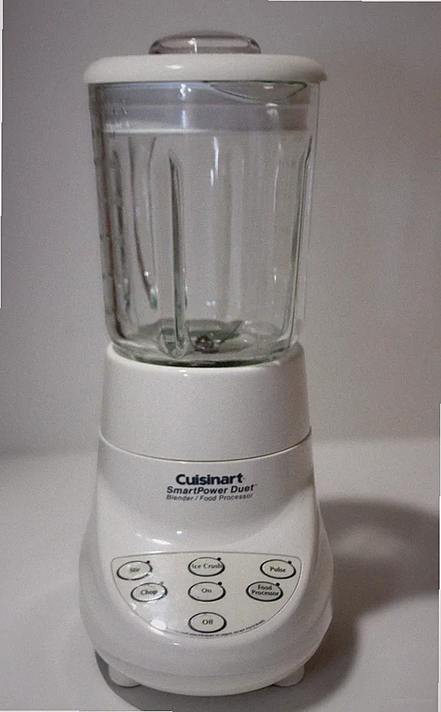 CUISINART SmartPower Duet White Blender Food Processor 5-Cup Glass Jar -TESTED!