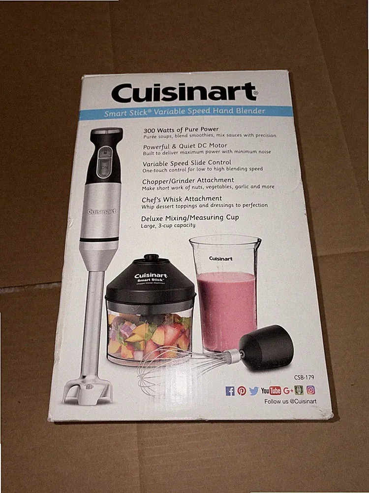 Cuisinart SmartStick 5-Speed Electric Immersion Handheld Blender Mixer & Chopper