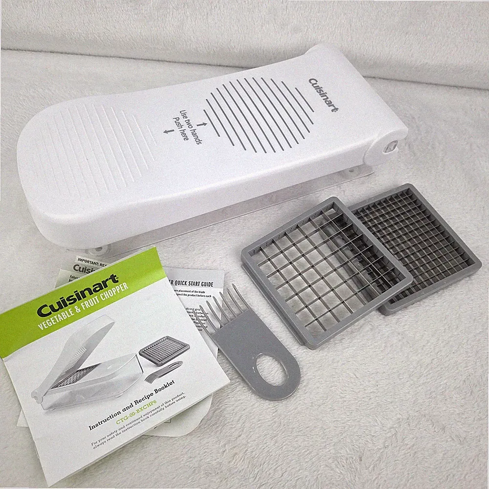 Cuisinart Vegetable & Fruit Chopper Manual Press Food Chopper Complete 2 Blades