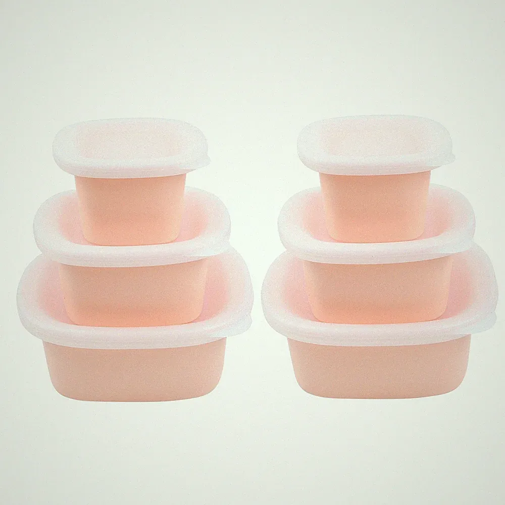 CulinaryCubed 6PCS Silicone Meal Prep Food Storage Containers Set
