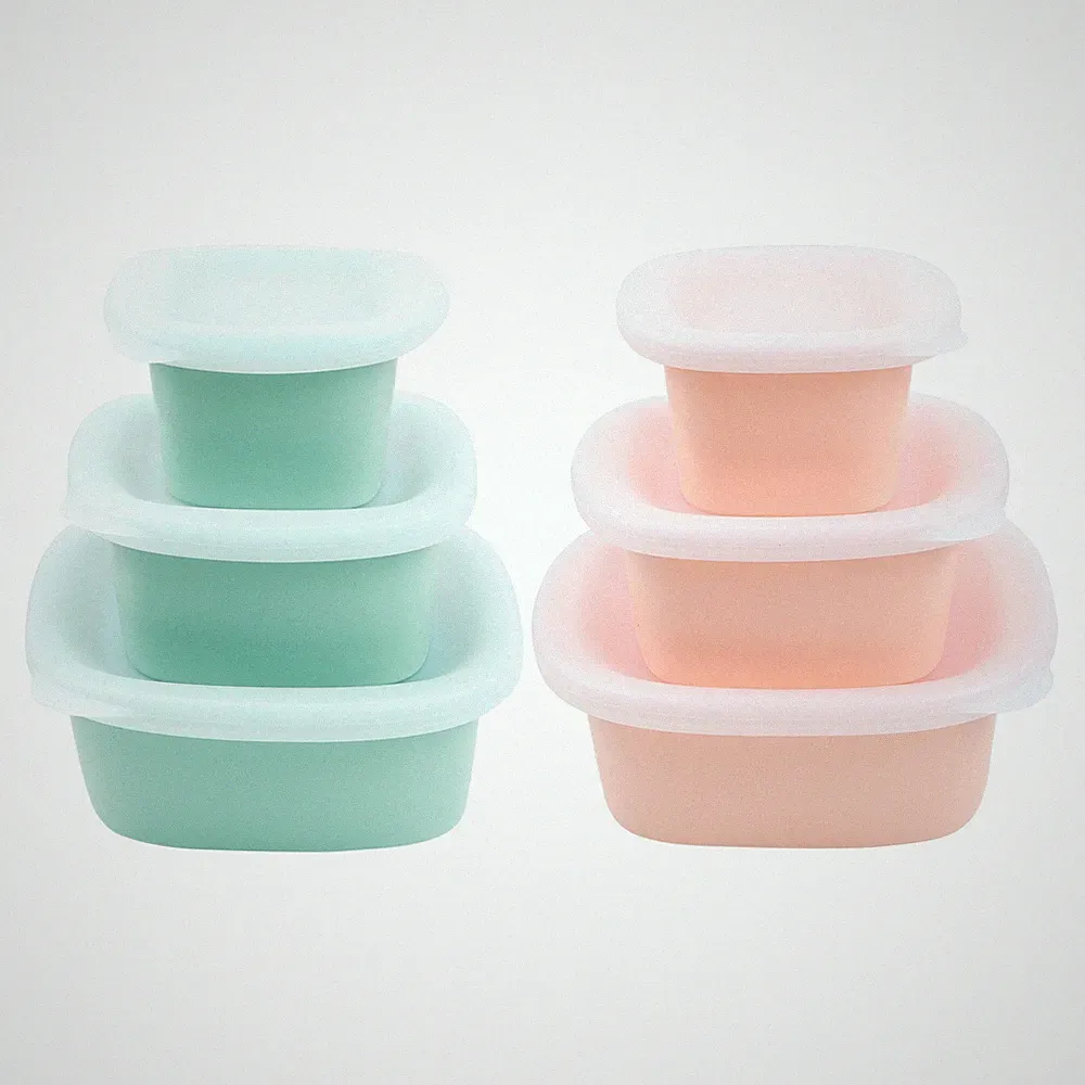 CulinaryCubed 6PCS Silicone Meal Prep Food Storage Containers Set