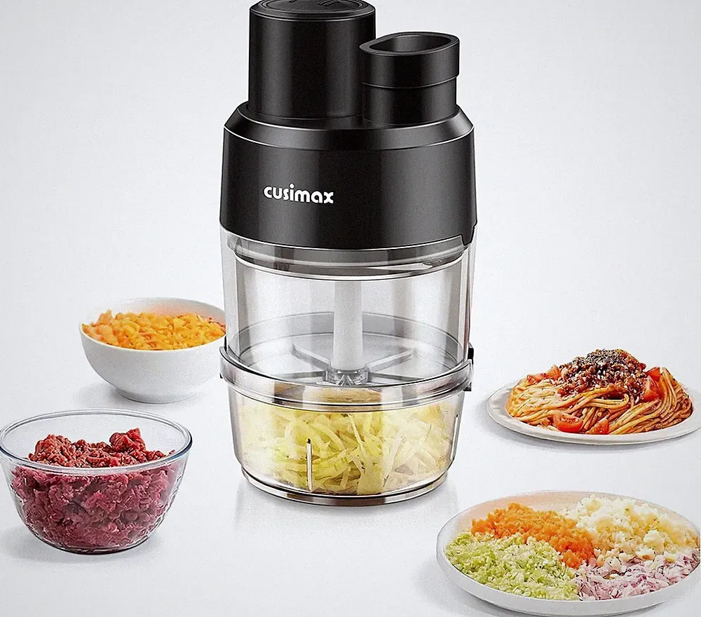 Cusimax 2-Speed Electric Food Processor with Vegetable Spiralizer, 3-in-1