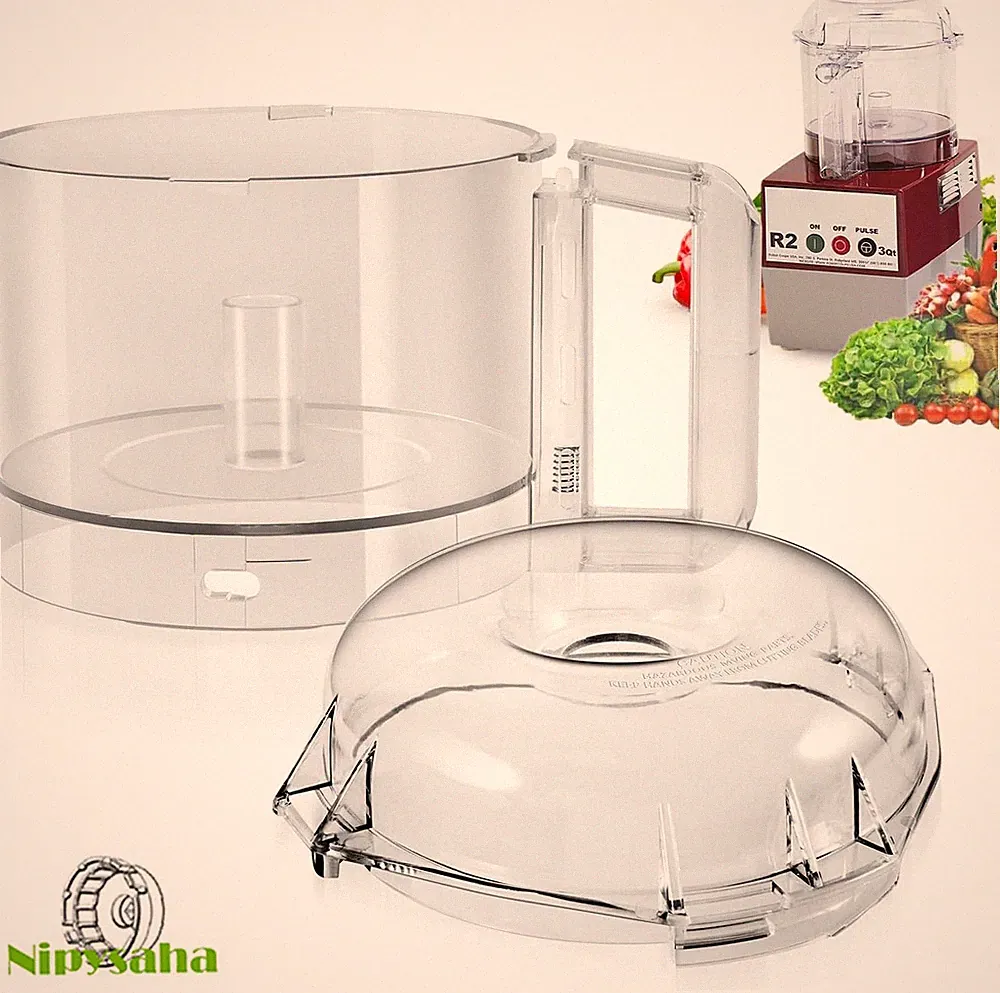 Cutter Bowl Lid and Food Processor 3 Quart Clear Cutter Bowl for Robot Coupe R2B