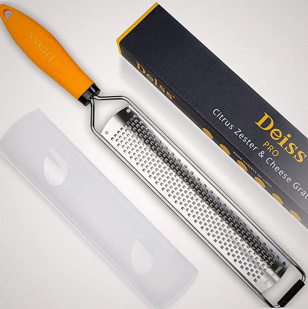 Deiss PRO Citrus Lemon Zester & Cheese Grater — Parmesan Cheese, Yellow
