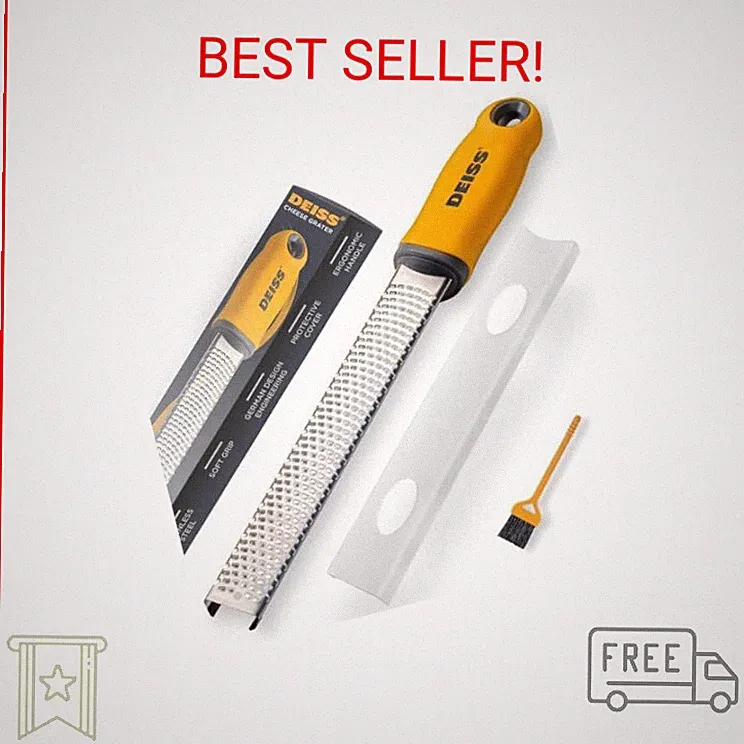 Deiss PRO Citrus Zester & Cheese Grater — Parmesan Cheese Lemon, Ginger, Garlic