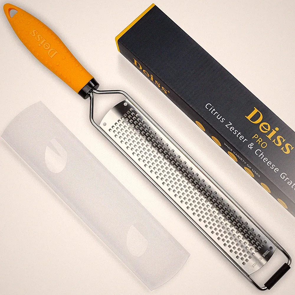 Deiss PRO Citrus Zester & Cheese Grater Stainless Steel Blade with Cover