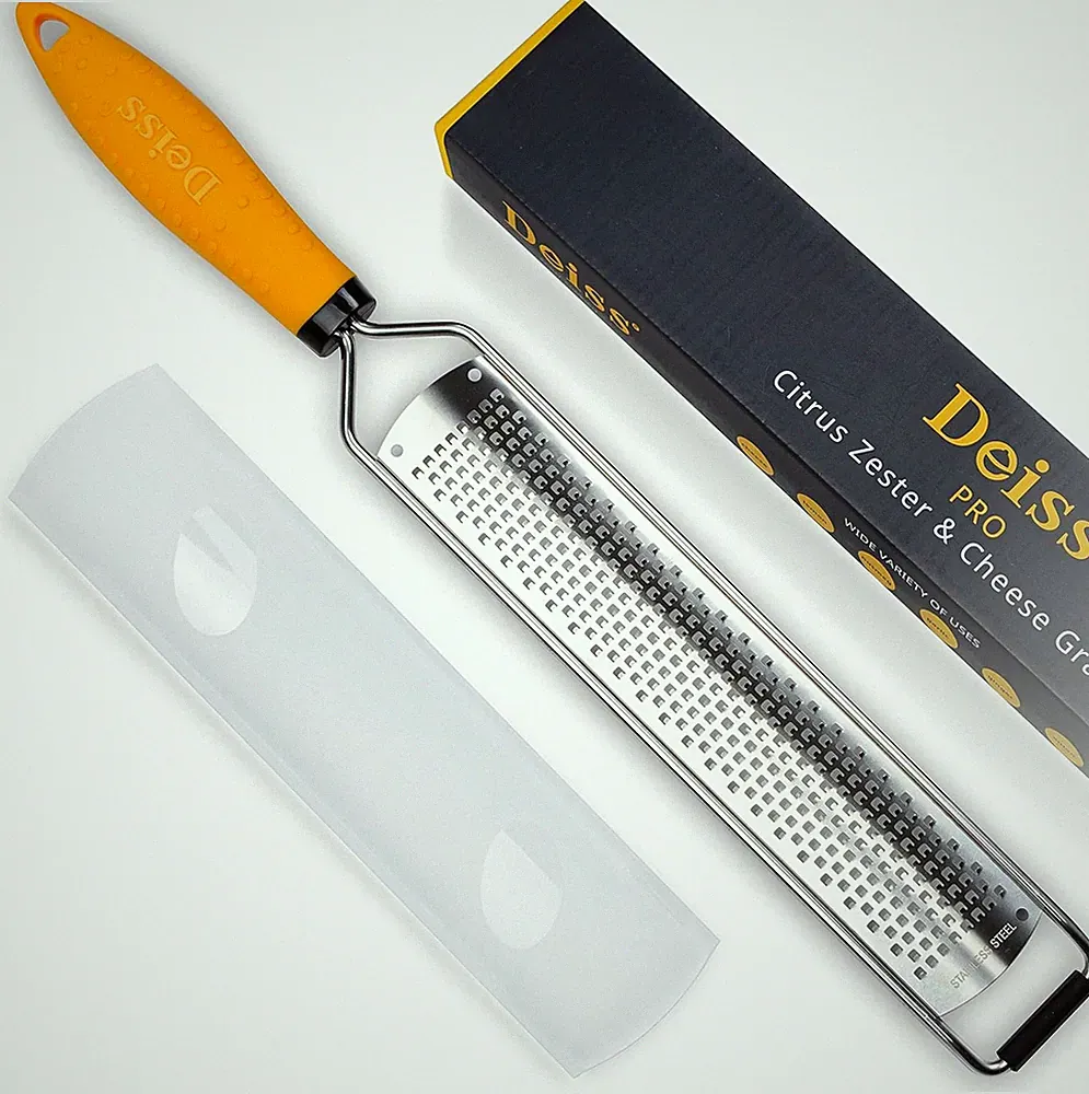 Deiss PRO Citrus Zester & Cheese Grater Stainless Steel Blade with Cover