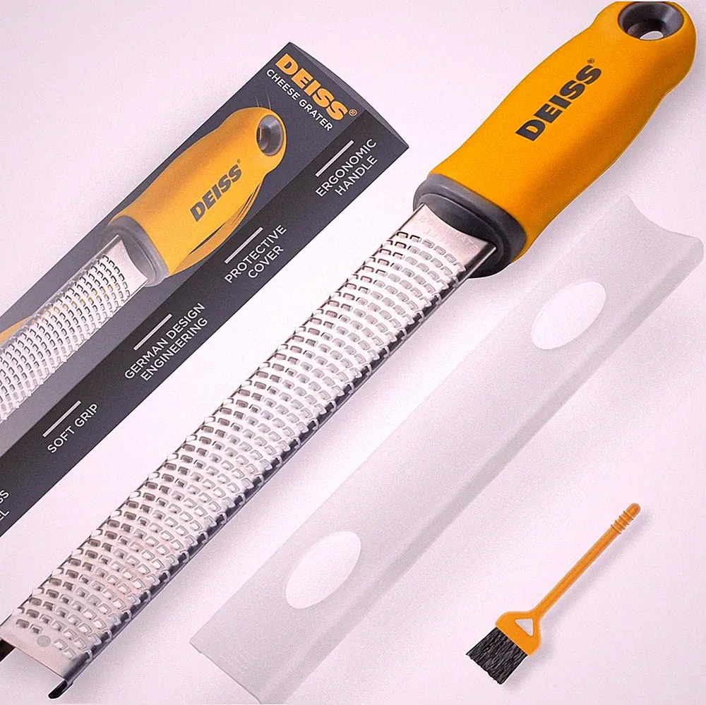 Deiss PRO Lemon Zester Heavy Duty Cheese Grater Vegetable Grater