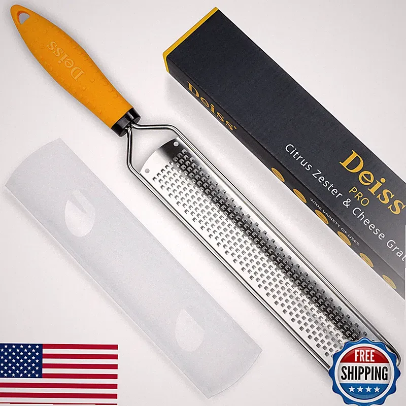 Deiss Pro Lemon Zester Heavy Duty Cheese Grater Vegetable Grater - Parmesan