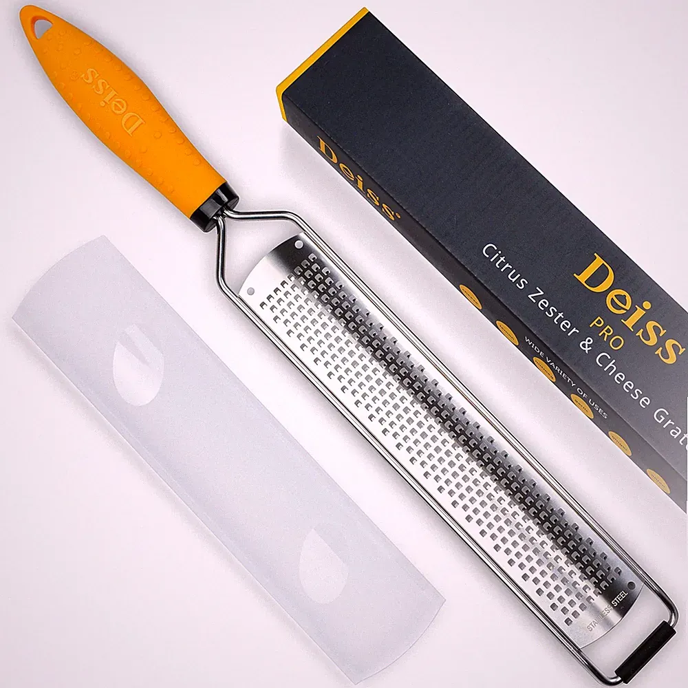 Deiss PRO Lemon Zester & Heavy Duty Cheese Grater & Vegetable Grater - Parmesan